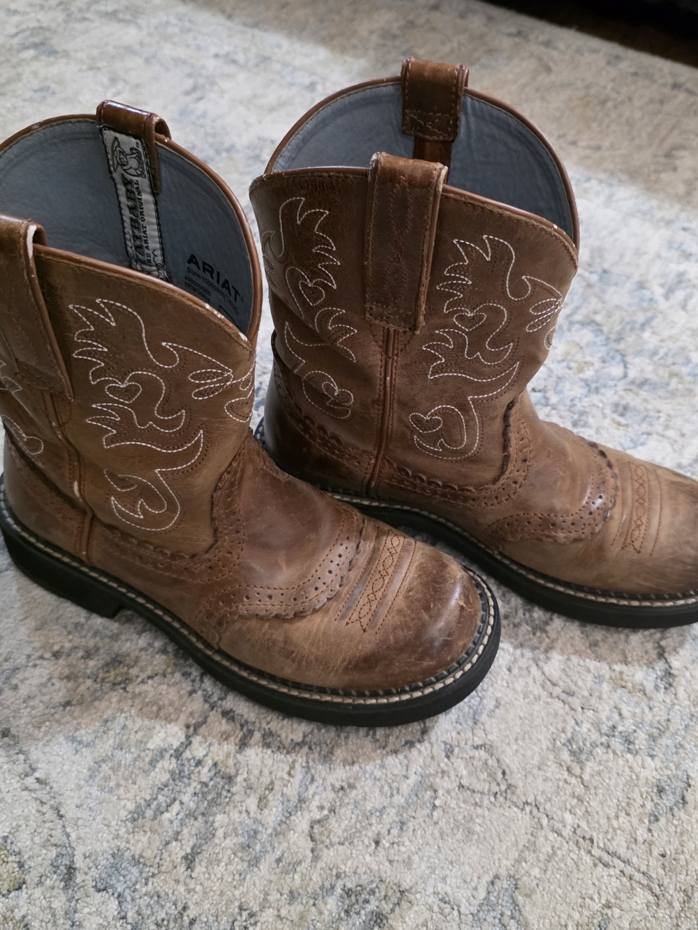 Ariat Fatbaby Brown Leather Western Work Boots